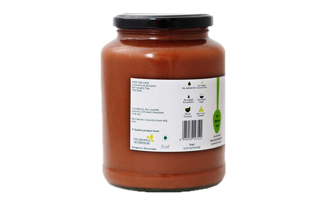 All Over Nuts 55% Dark Chocolate Peanut Butter Creamy   Glass Jar  1 kilogram